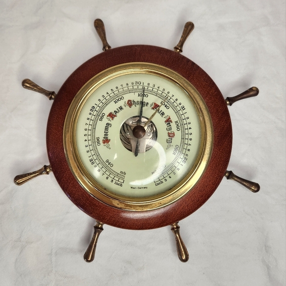 Vintage Ship Wheel Barometer - Picture 1 of 4